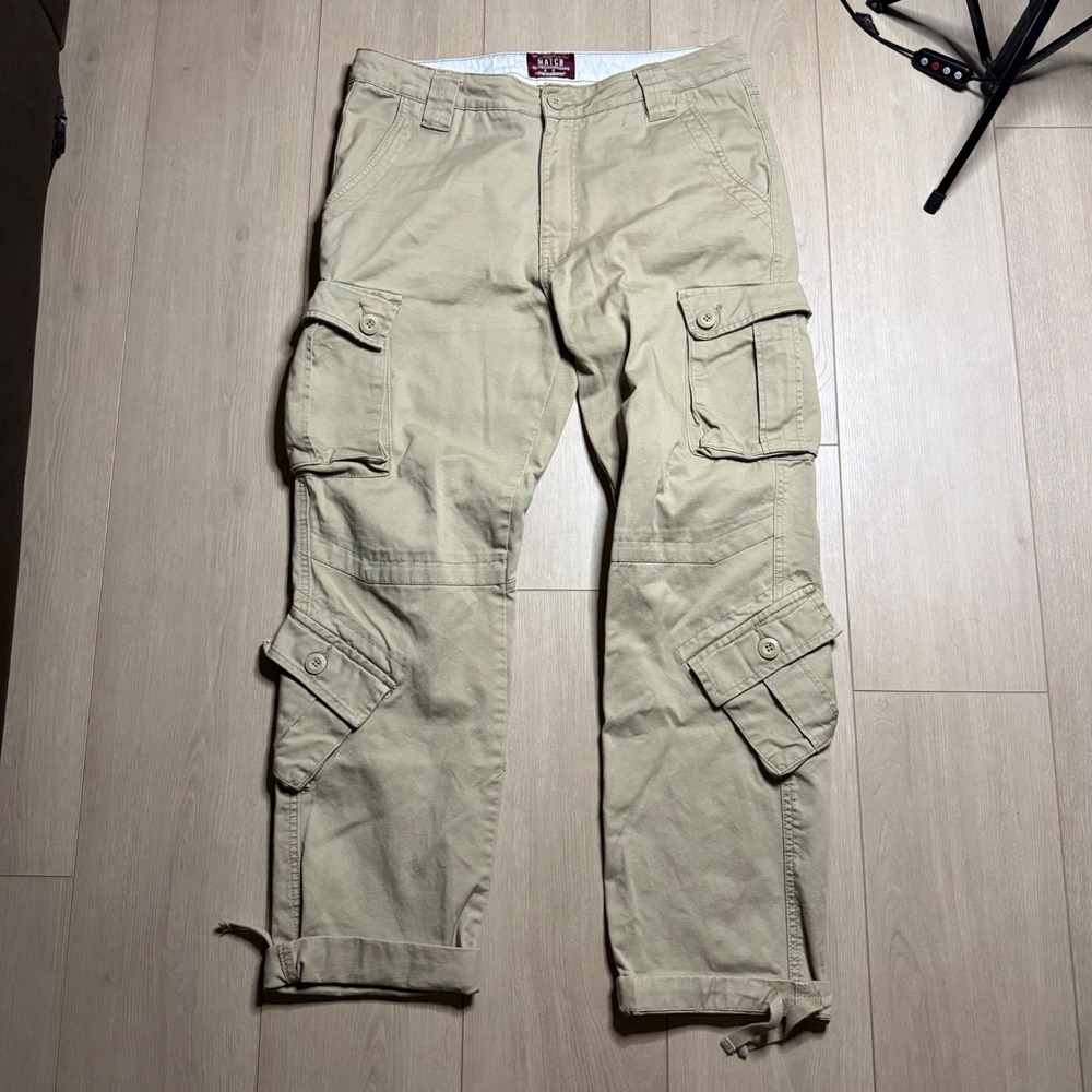 Matchstick Cargo Pants Mens 32 Tan Khaki Tactical Outdoor Casual Multi Pocket